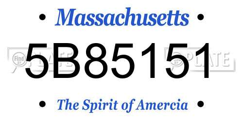 5B85151 Massachusetts License Plate