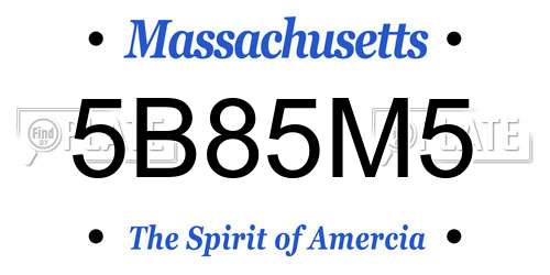 5B85M5 Massachusetts License Plate