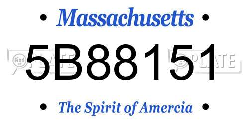 5B88151 Massachusetts License Plate