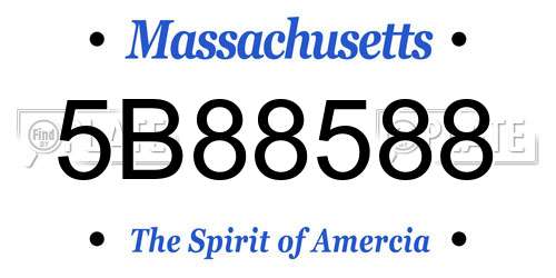 5B88588 Massachusetts License Plate