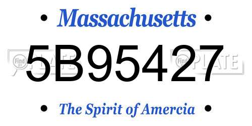 5B95427 Massachusetts License Plate