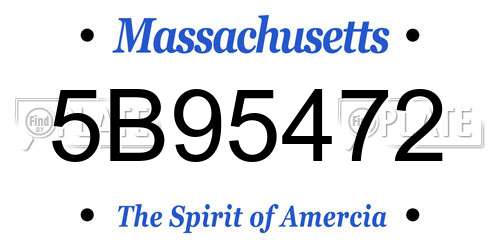 5B95472 Massachusetts License Plate