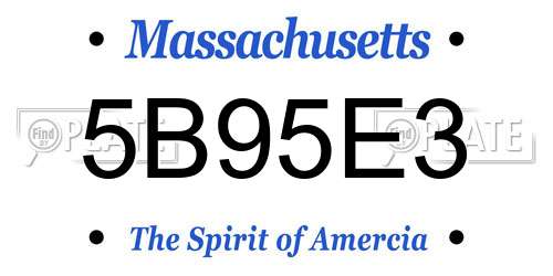 5B95E3 Massachusetts License Plate