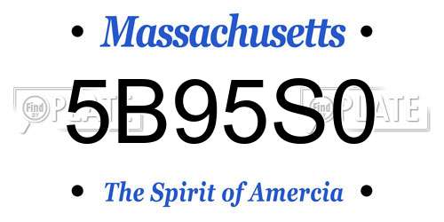 5B95S0 Massachusetts License Plate