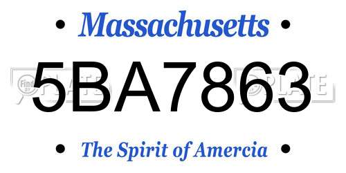 5BA7863 Massachusetts License Plate