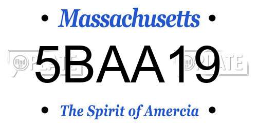5BAA19 Massachusetts License Plate