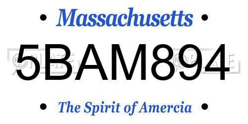 5BAM894 Massachusetts License Plate