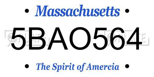 5BAO564 Massachusetts License Plate