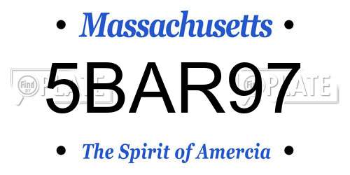 5BAR97 Massachusetts License Plate