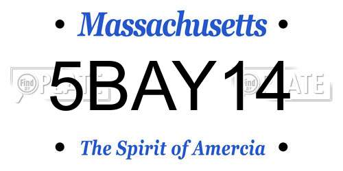 5BAY14 Massachusetts License Plate
