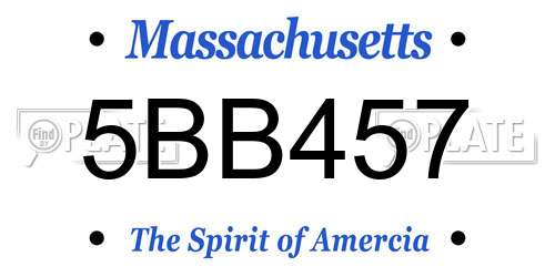 5BB457 Massachusetts License Plate