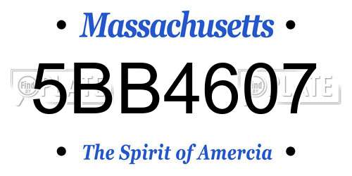 5BB4607 Massachusetts License Plate