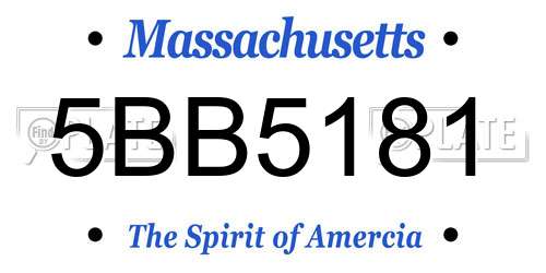 5BB5181 Massachusetts License Plate