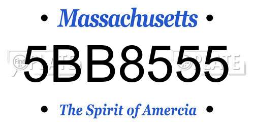 5BB8555 Massachusetts License Plate