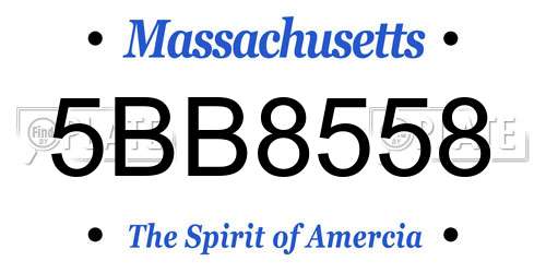 5BB8558 Massachusetts License Plate