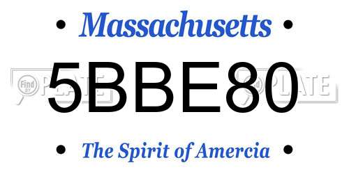 5BBE80 Massachusetts License Plate