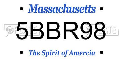 5BBR98 Massachusetts License Plate