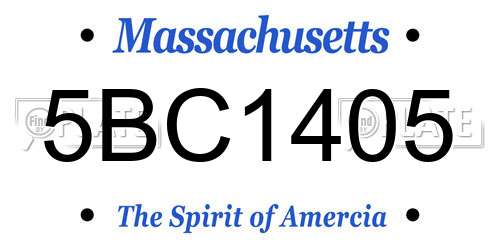 5BC1405 Massachusetts License Plate