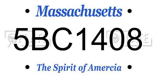 5BC1408 Massachusetts License Plate