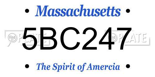 5BC247 Massachusetts License Plate