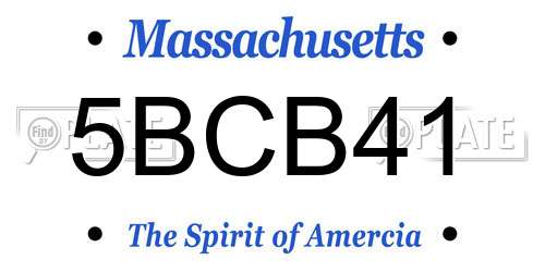 5BCB41 Massachusetts License Plate