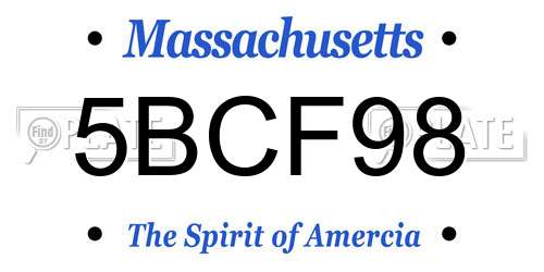 5BCF98 Massachusetts License Plate
