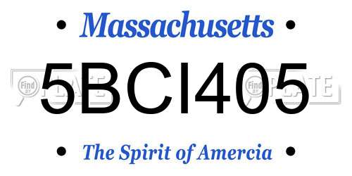 5BCI405 Massachusetts License Plate