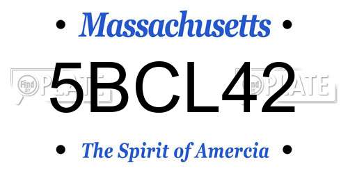 5BCL42 Massachusetts License Plate