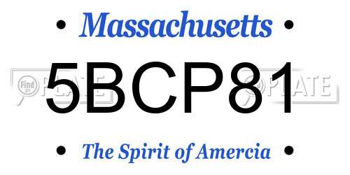 5BCP81 Massachusetts License Plate