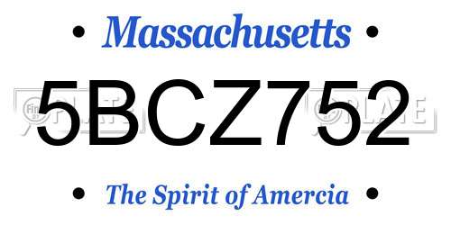 5BCZ752 Massachusetts License Plate