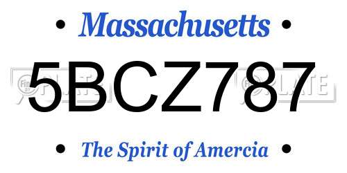5BCZ787 Massachusetts License Plate