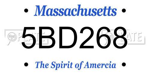5BD268 Massachusetts License Plate