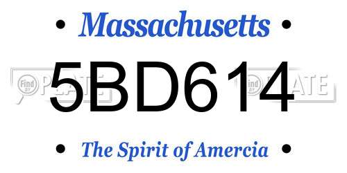 5BD614 Massachusetts License Plate