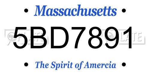 5BD7891 Massachusetts License Plate