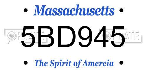 5BD945 Massachusetts License Plate