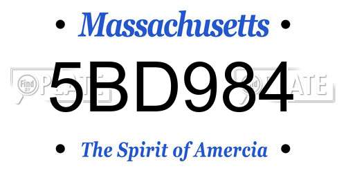 5BD984 Massachusetts License Plate