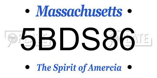 5BDS86 Massachusetts License Plate