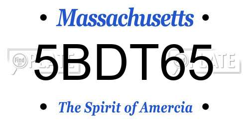 5BDT65 Massachusetts License Plate