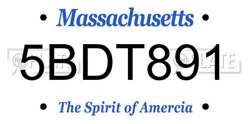 5BDT891 Massachusetts License Plate