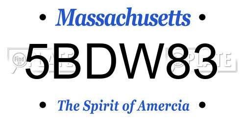 5BDW83 Massachusetts License Plate