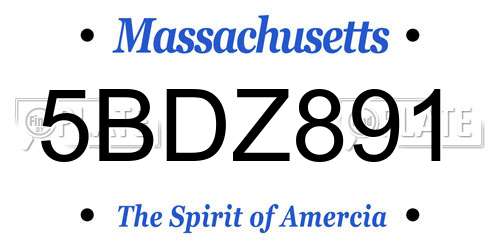 5BDZ891 Massachusetts License Plate