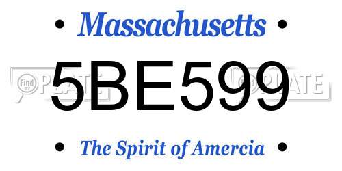 5BE599 Massachusetts License Plate