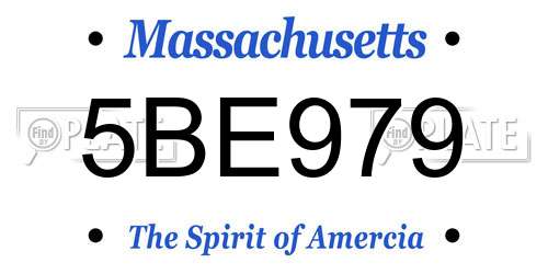 5BE979 Massachusetts License Plate