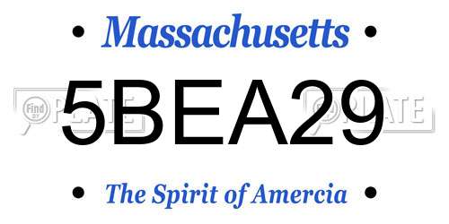 5BEA29 Massachusetts License Plate