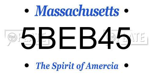5BEB45 Massachusetts License Plate