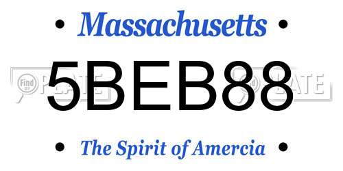 5BEB88 Massachusetts License Plate