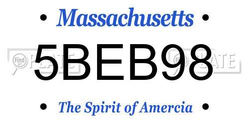 5BEB98 Massachusetts License Plate