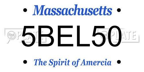 5BEL50 Massachusetts License Plate