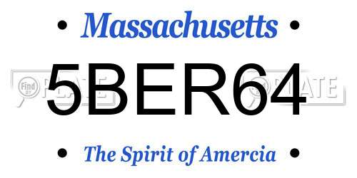 5BER64 Massachusetts License Plate
