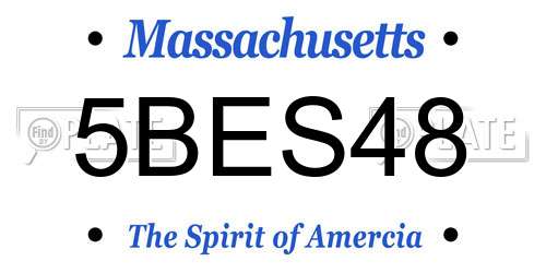 5BES48 Massachusetts License Plate